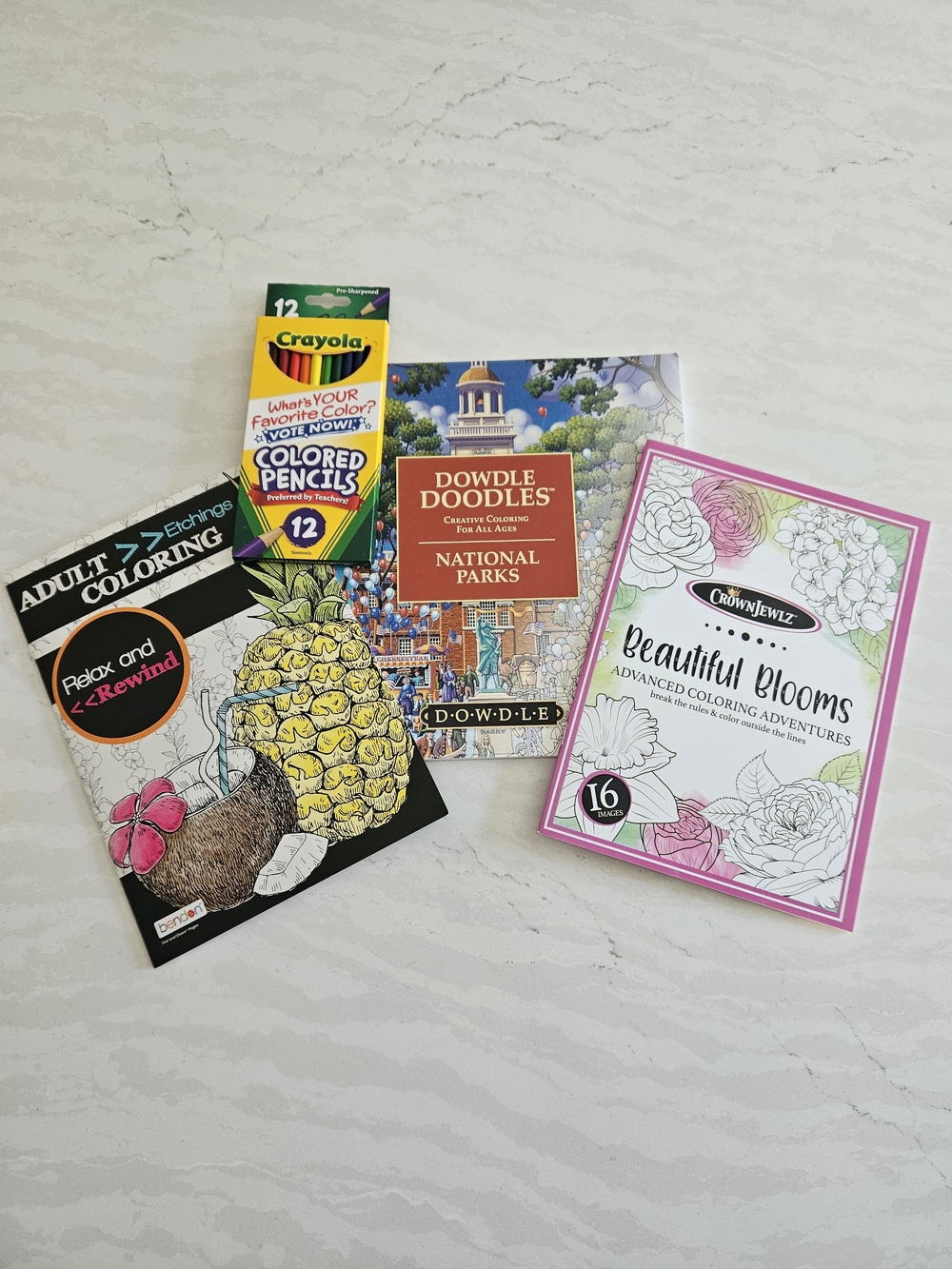 Coloring Books And Crayola Colored Pencils Bundle